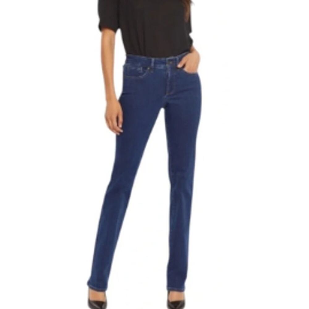 NYDJ Marilyn Straight Jeans Women's Size 0 Rinse Wash High Rise Stretch Slim